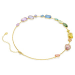 Gema necklace Mixed cuts, Multicolored, Gold-tone plated